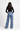 Model 1 - Back view of blue camo wide-leg pants