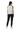 Back view of vest styled with black joggers