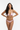 Latina female model wearing Pink Reverie bikini - playful pose