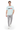 Light blue t-shirt with light grey tech joggers and minimalist sneakers
