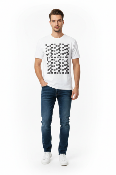 Look 1 - White Tee with Dark Jeans & Sneakers