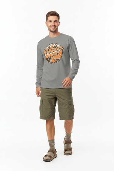 Look 11 - Grey with Cargo Shorts & Sandals (Male)