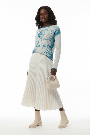 Look 2 - Midi Skirt & Ankle Boots