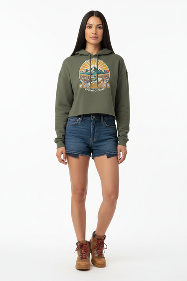 Look 3 – Military Green Denim Shorts