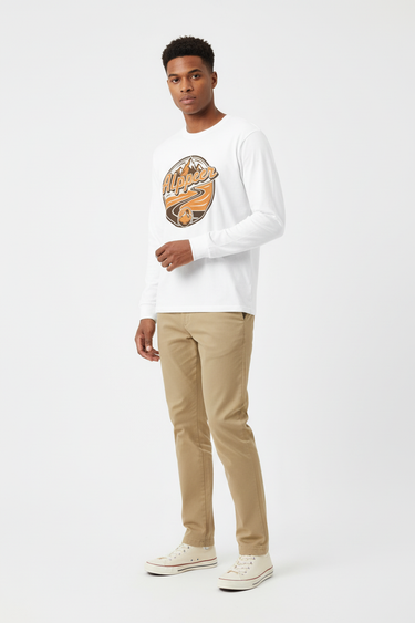 Look 3 - White with Khaki Chinos & Sneakers (Male)
