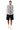 Male model in black shorts and white sneakers