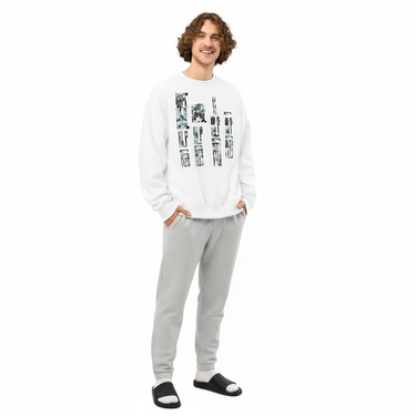 Male White Sweatpants Look