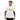 A male model wearing a white crew neck T-shirt with text graphic on the front.