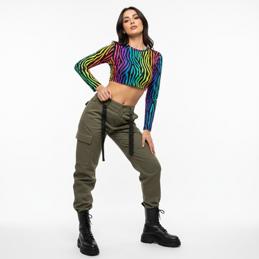 Middle Eastern model with cargo pants