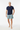 Model with navy t-shirt