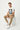 Natural cream tee with tan joggers and canvas sneakers