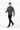 Navy sweatshirt walking pose