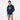 Non-binary model in navy hoodie