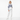 Ocean Wave Stripe Hoodie - White female model with white pants