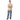 Ocean Wave Wide-Leg Joggers - White male model with oversized tee
