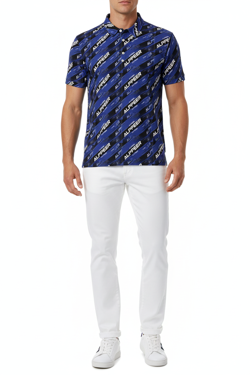 Polo with white chinos front