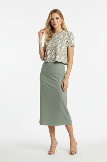 Sage Green Midi Skirt