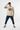 Sand beige tee standing with feet apart