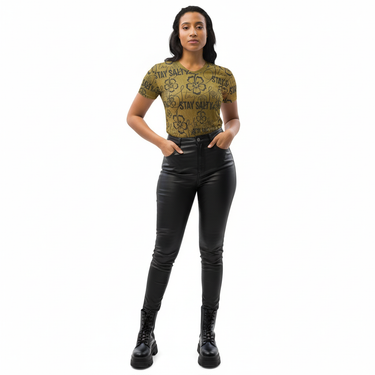 Stay Salty T-shirt - Edgy Leather Look
