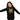 Toddler girl black hoodie arms wide