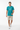 Tropical blue tee walking pose