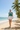 Tropical Leaf Crop Top — Beach + White Linen Shorts