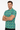 Vibrant diagonal print polo arms crossed