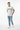 White fleck tee casual stance