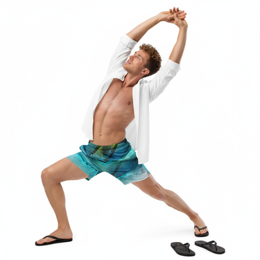 White Model Stretching Look