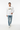 White sweatshirt walking pose