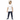 White tee with navy joggers