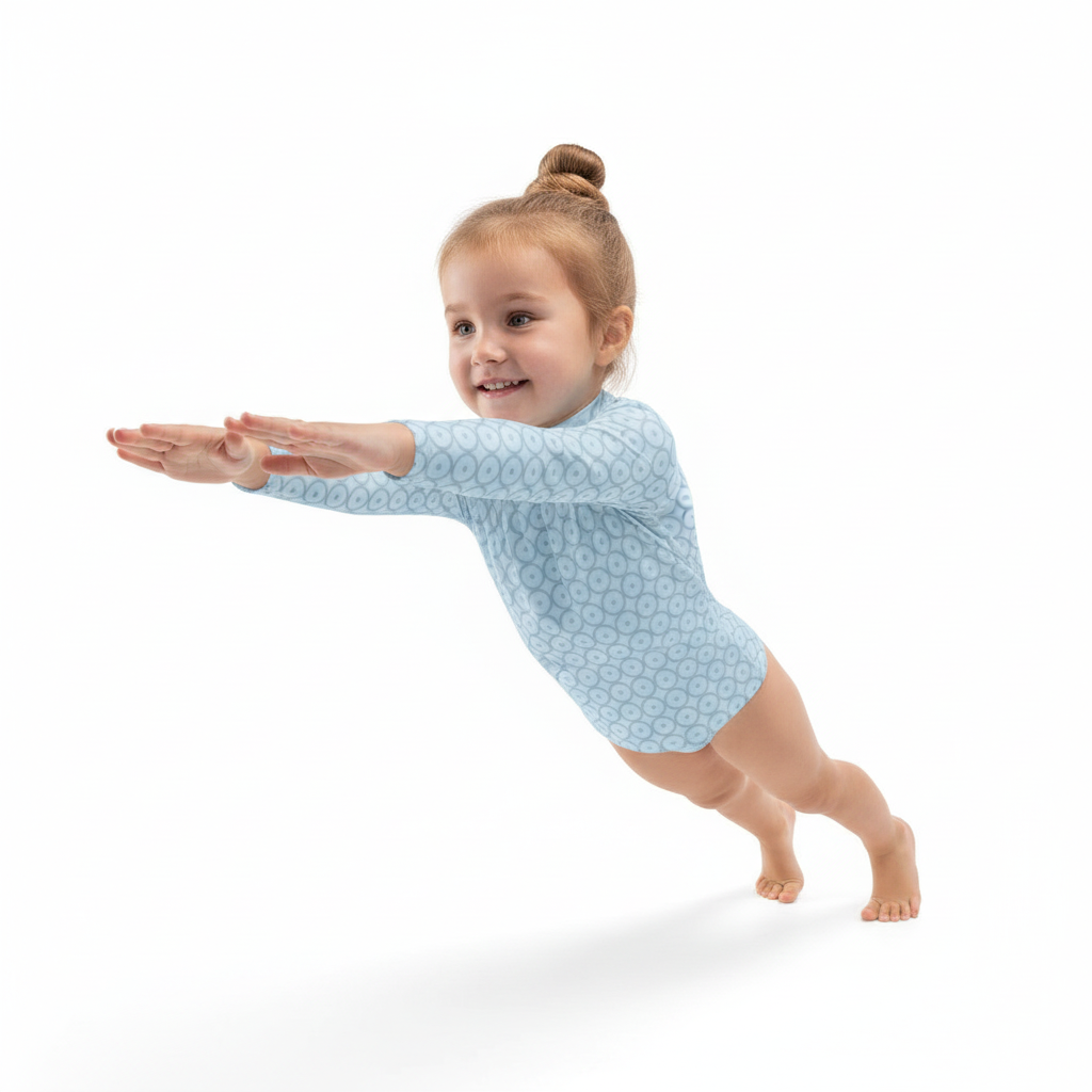 Active swimming pose