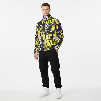 Alppeer Track Jacket - White male model with cargo pants