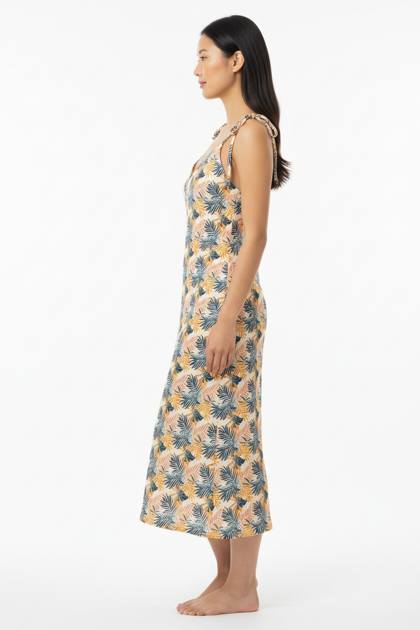 Asian female model side view