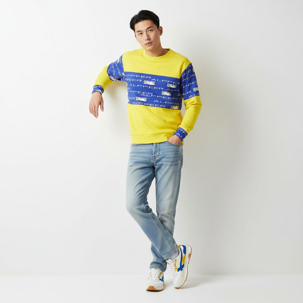 Asian male model ALPPEER sweatshirt