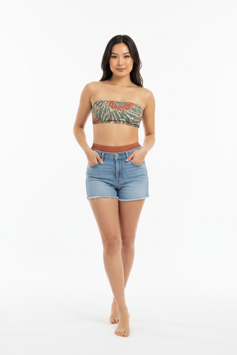 Asian Model - Denim Shorts