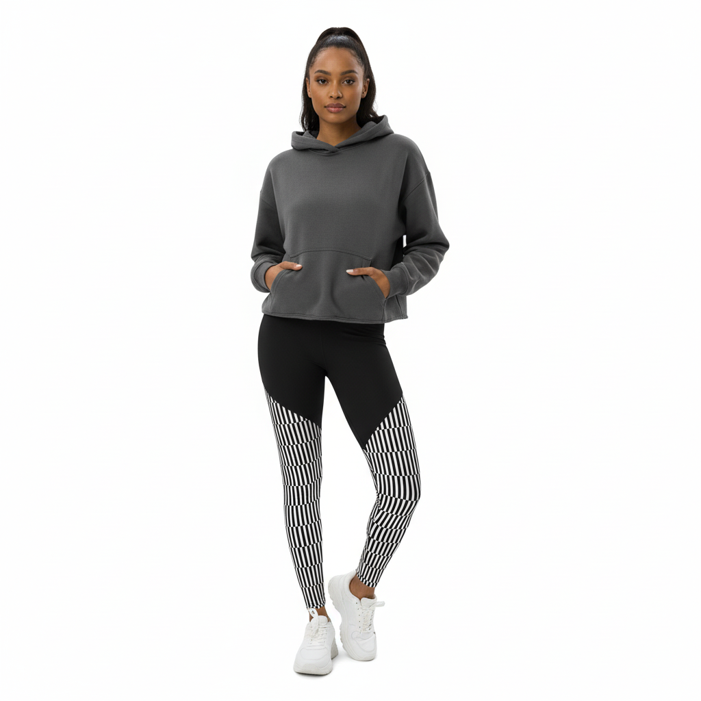 Athleisure look with grey hoodie