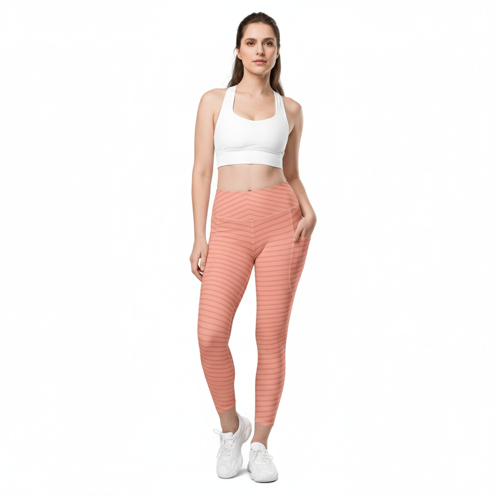 Athleisure look with white sports bra