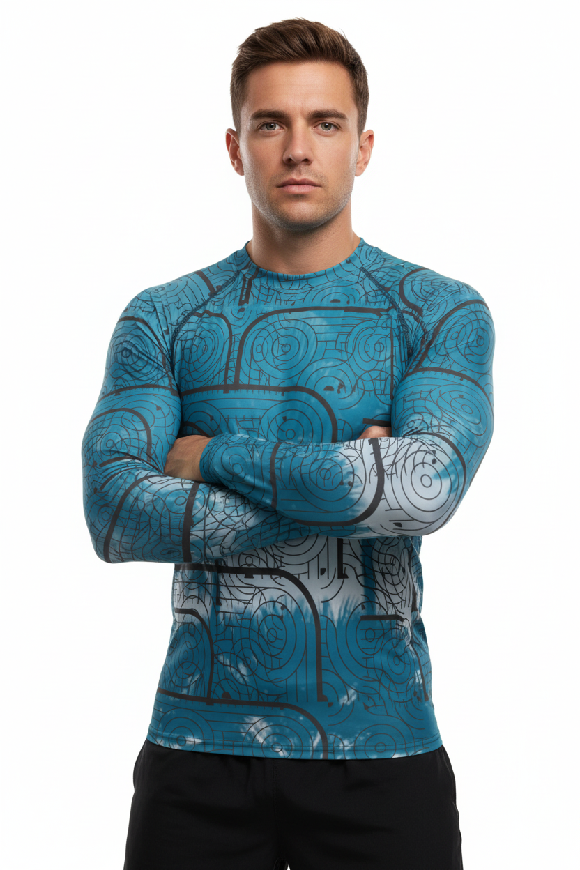 Athletic model with arms crossed