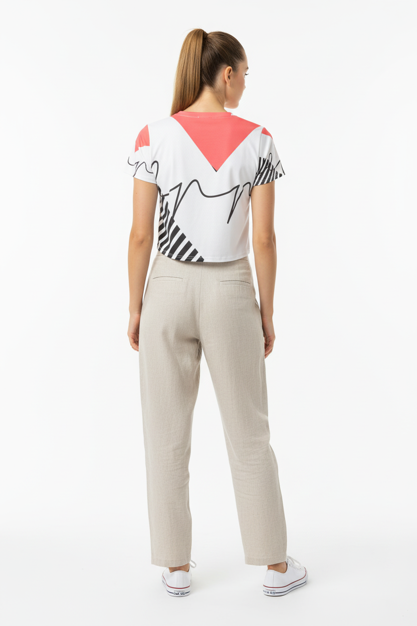 Back - Crop Tee + Linen Pants