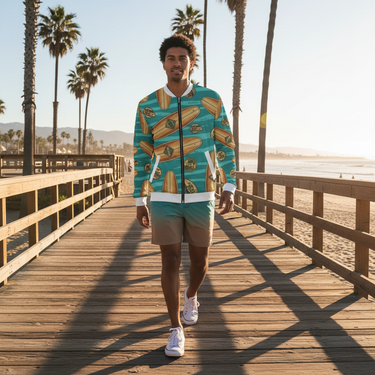 Beach boardwalk surf look