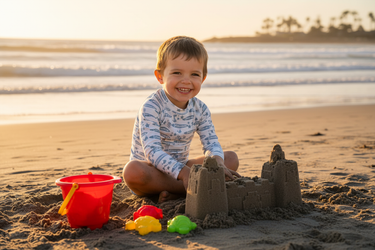 Beach play scene