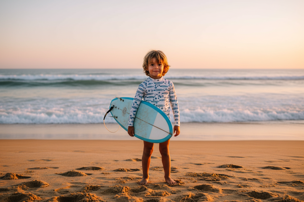Beach surfboard portrait