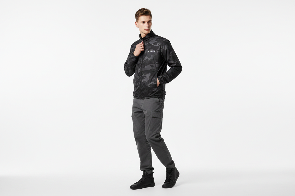 Black Camo Knarley Windbreaker Look 1