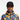 Black cap with print windbreaker - close-up