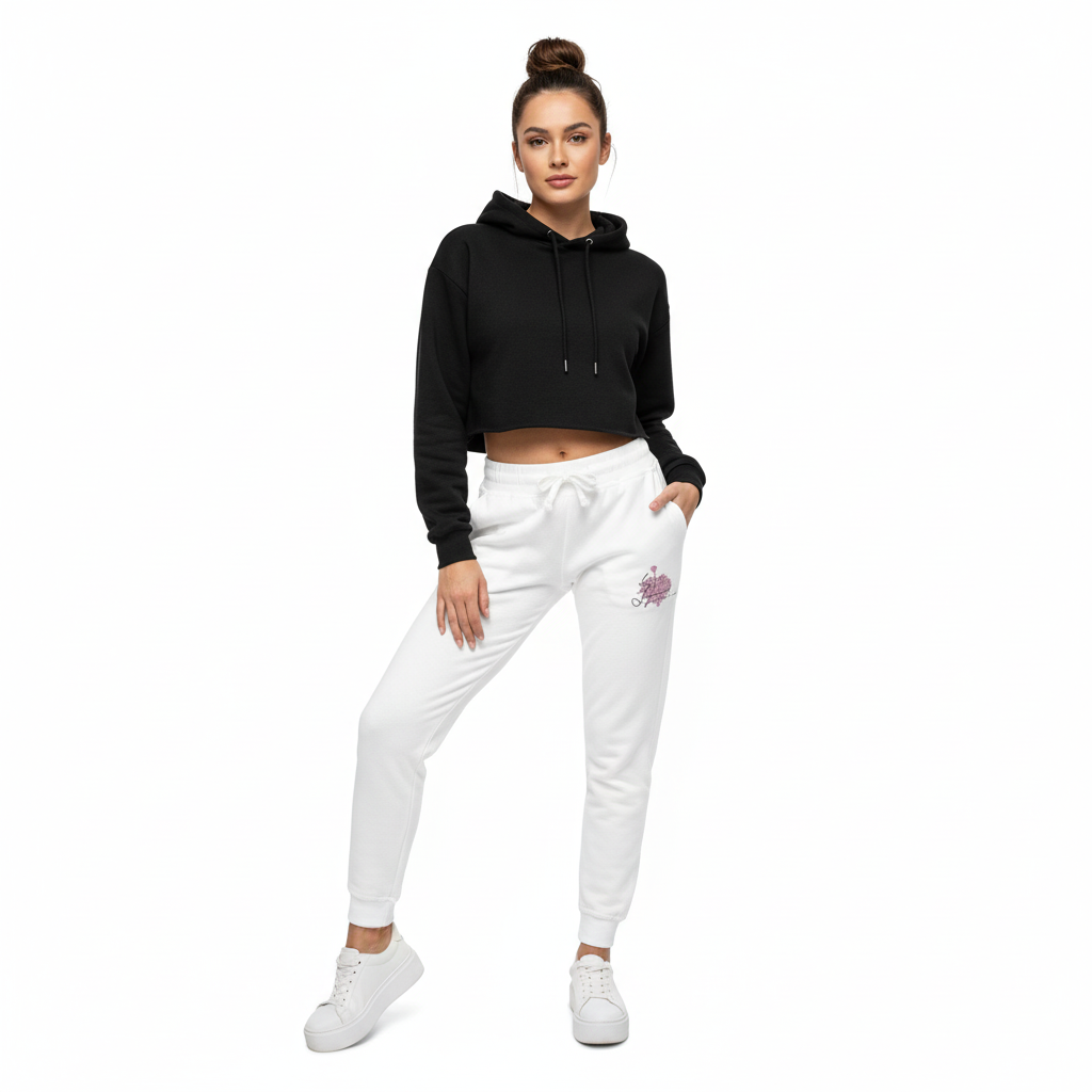 Black Cropped Hoodie Female