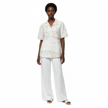Black female model in resort wear