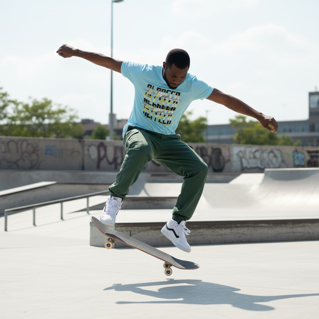 Black male model - skatepark
