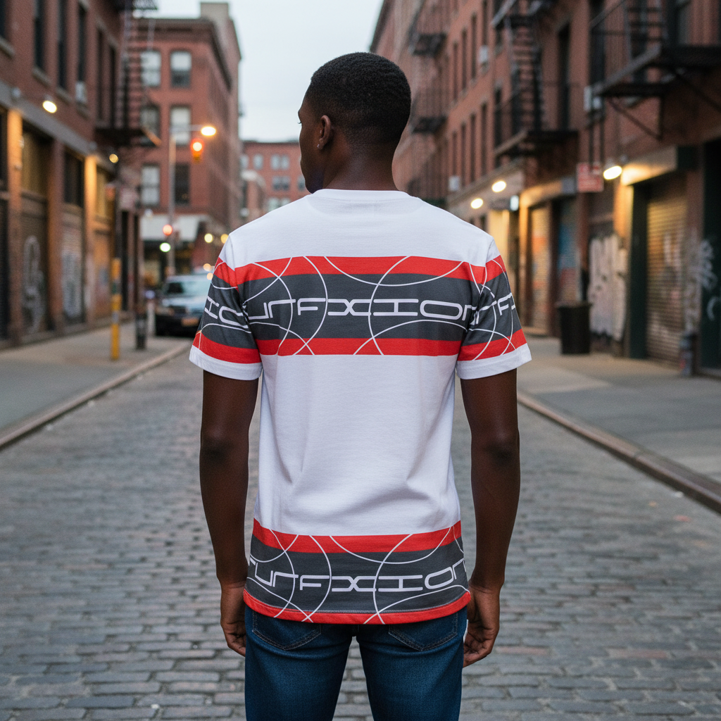 Black male model - urban street back
