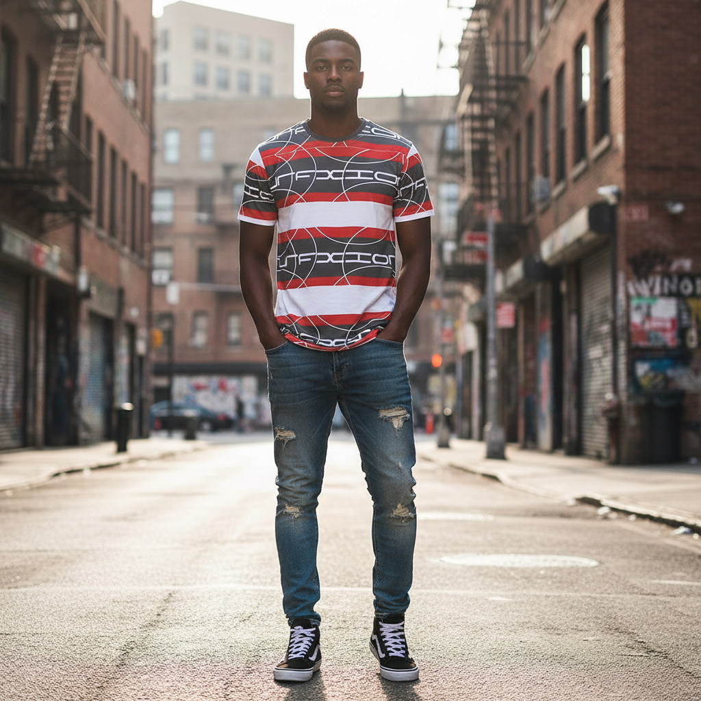 Black male model - urban street front